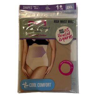 MAIDENFORM FLEXEES FEEL GOOD FASHION HIGH WAIST BRIEF SIZE 2XL BEIGE